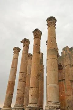 Temple of zeus, jerash Stock Photos
