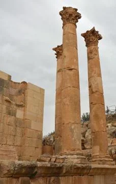 Temple of zeus, jerash Stock Photos