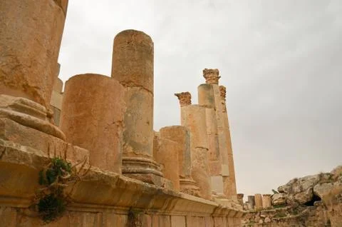 Temple of zeus, jerash Stock Photos
