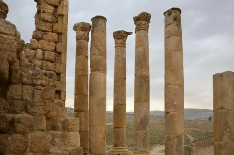 Temple of zeus, jerash Stock Photos