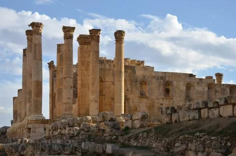 Temple of zeus, jerash 스톡 사진