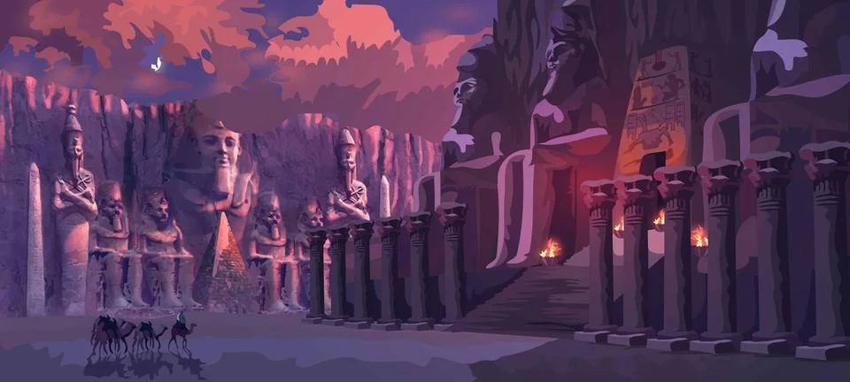 Temples of Abu Simbal Иллюстрация