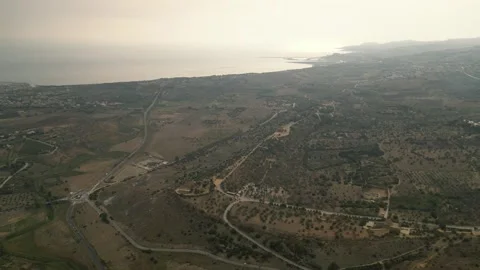 Temples of Agrigento with Mediterranean Sea - Circle-Left-Clip Stock Footage 250364409