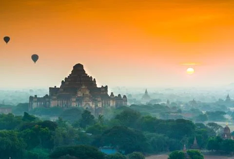 The temples of Bagan, Myanmar Stock Photos