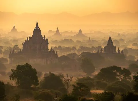 The Temples of Bagan, Myanmar Fotos Stock
