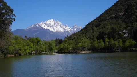 Temples at Black Dragon Pool Stock Footage 88222147
