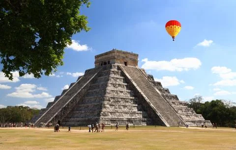 The temples of chichen itza temple in Mexico Stock Photos