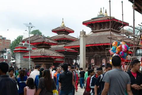 Temples Complex in Durbar Square Stock Photos