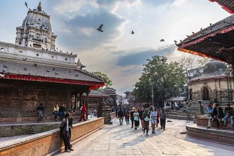 Temples, Durbar Square, UNESCO World Heritage Site, Kathmandu, Nepal, Asia Stock Photos
