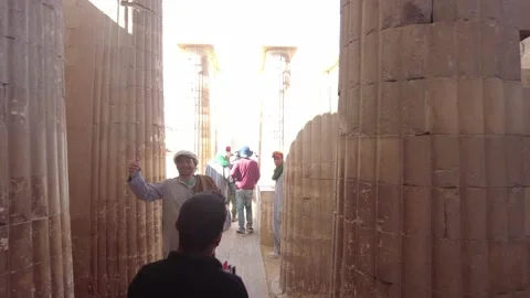 Temples of the festival complex Step pyramid, Pyramid of Djoser. Saqqara Stock Footage 210800923