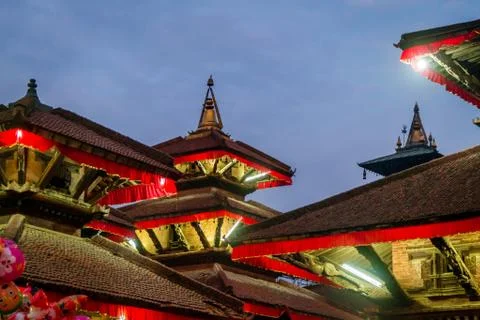 Temples at Kathmandu Durbar Square Foto stock