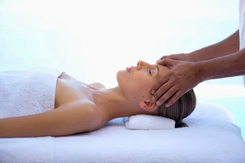 Temples massage Stock Photos
