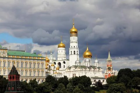 Temples of the Moscow Kremlin Stock Photos