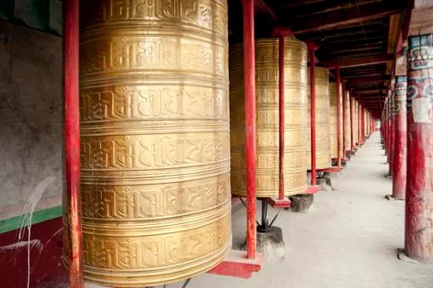 Temples, prayer wheel Stock-Fotos