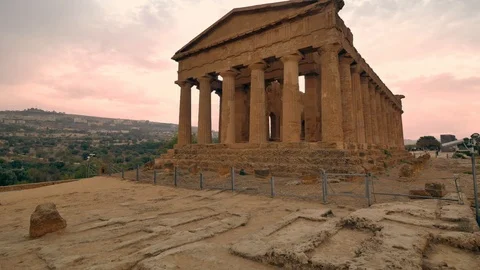 Temples in Valle del Templi, Sicily. Old temples - famous landmark of Sicily. 動画素材 96620898