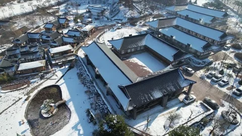 Temples in the winter mountain Video stock 303887226