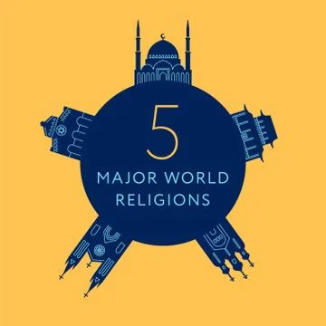 Temples of world different religions Illustrazione stock