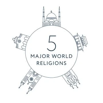 Temples of world different religions Stock-Illustration