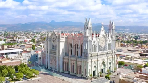 Templo Expiatorio del Sagrado Corazón de Jesús Aerial Drone Video Stock Footage 321566271