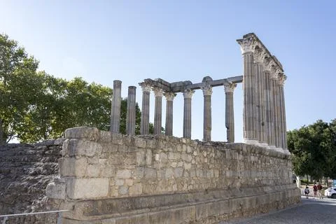 Templo Romano in Evora Stock Photos