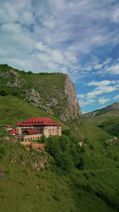 Templul cavalerilor castle standing in the trascau mountains Stock-Footage 345166945