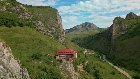 Templul cavalerilor castle in trascau mountains landscape Stock-Footage 345166404
