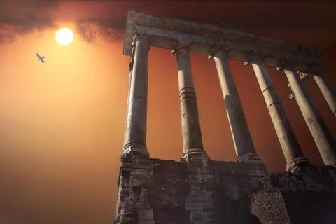Templum Saturni, Roma Stock Photos