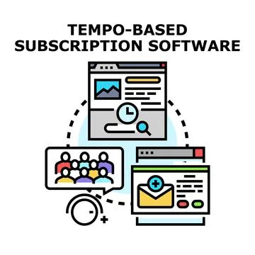 Tempo based subscription software concept vector illustration Stock Illustration