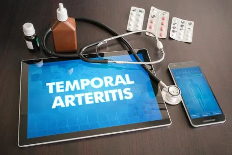 Temporal artritis (neurological disorder) diagnosis medical concept on tabl.. Stock Photos