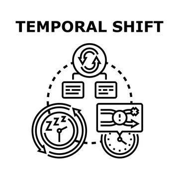 Temporal shift with changing rhythm concept Stock Illustration
