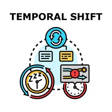 Temporal shift with changing rhythm concept Stock Illustration