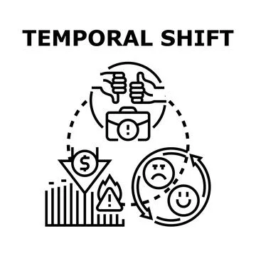 Temporal shift concept vector icons illustrating change Stock-Illustration
