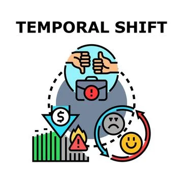 Temporal shift concept vector icons illustrating change Stock Illustration