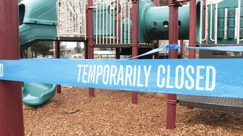 Temporarily Closed Playground Stock Footage 127541370