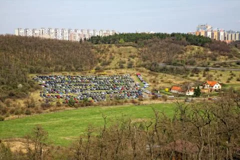 Temporary car parking Foto stock