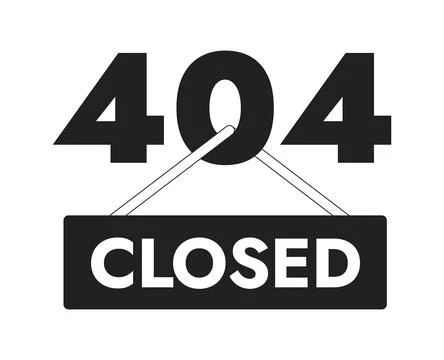 Temporary closed for maintenance vector bw empty state illustration Stock Illustration