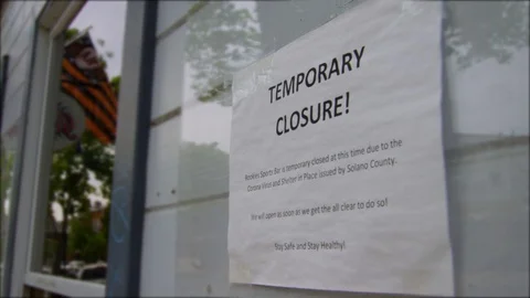 Temporary Closure Stock Footage 130036713