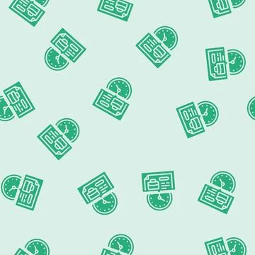 Temporary contract time limit glyph seamless pattern Stock Illustration