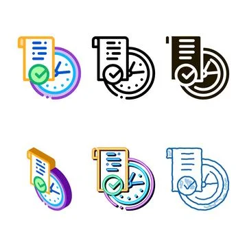 Temporary document stylized icon vector outline Illustrazione stock