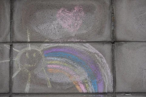 A temporary drawing made by a kid Stock-Fotos