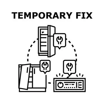 Temporary fix solution for home appliance repair problem Stock Illustration