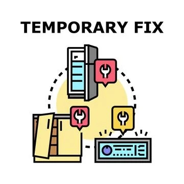 Temporary fix solution for home appliance repair problem Stock Illustration