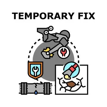 Temporary fix solving urgent problem and damage Stock Illustration