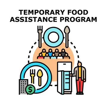 Temporary food assistance program providing meals to people 스톡 일러스트