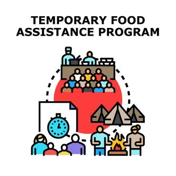 Temporary food assistance program providing relief Stock Illustration