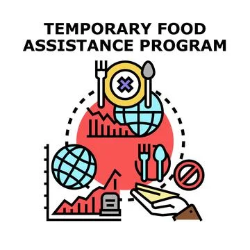 Temporary food assistance program providing global support Illustration