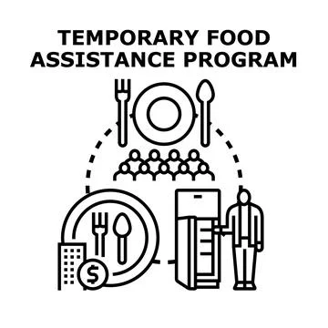 Temporary food assistance program providing meals to people Ilustração Stock