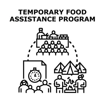 Temporary food assistance program providing relief Ilustração Stock
