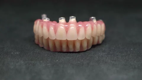 Temporary full removable dentures after manufacture Stock Footage 212151504