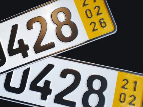 Temporary German number plates 库存照片